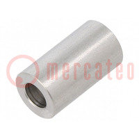 Spacer sleeve; 18mm; cylindrical; stainless steel; Out.diam: 10mm