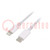 Kábel; USB 2.0; Apple Lightning dugó,USB C dugó; nikkelezett; 1m
