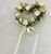 Artificial Silk Mini Rose / Babys' Breath Heart Wand - 43cm, White and Champagne