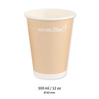 Bio Kaffeebecher Only Paper, 300 ml / 12 oz, ø 80 mm | Pappe einwandig, Schutzschicht auf Wasserbasis
