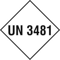UN 3481, Größe (BxH): 10,0 x 10,0 cm, selbstklebende PE-Folie 500 Stk/Rolle
