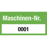 SafetyMarking Etik. Maschinen-Nr 0001 - 1000 4 x 2 cm 1000er Rolle, VOID-Folie Version: 04 - grün