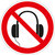 Verbotsschild, Kopfhörer benutzen verboten, 6 St. Bogen a 5,0 cm