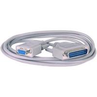 Kabel do transmisji danych DB25 samec - DB9 samice, 2 m, do modemu, szary, opakowanie bulk