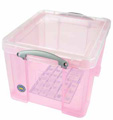 Really Useful Box opbergdoos 35 liter, transparant roze