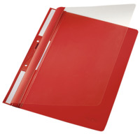 Einhängehefter Universal, A4, 2 kurze Beschriftungsfenster, PVC, rot