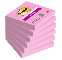 Post-It 654-6SS-PNK Carré Rose 90 feuilles Auto-adhésif