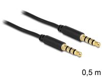DeLOCK 3.5mm - 3.5mm, 0.5m audio kábel 0,5 M Fekete