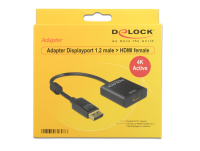 DeLOCK 62607 video cable adapter 0.2 m DisplayPort HDMI Type A (Standard) Black