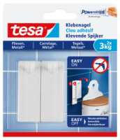 TESA 77763-00000 home storage hook Indoor Universal hook White 2 pc(s)