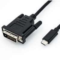 ROLINE 11.04.5830 cavo e adattatore video 1 m USB tipo-C DVI Nero