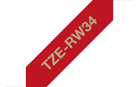 Brother TZE-RW34 label-making tape Gold on red