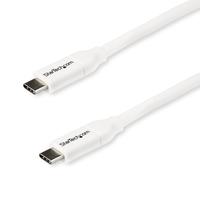 StarTech.com Câble USB-C vers USB-C avec Power Delivery 5A de 2 m - USB 2.0 - Blanc
