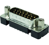 Harting 09 66 221 7703 kabel-connector D-Sub 15-pin M Zwart, Metallic