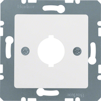 Berker Zentralplatte für Melde- und Befehlsgerät Ø 18,8 mm polarweiß, matt/samt