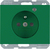 Berker Steckdose mit Schutzkontaktstift, Kontroll-LED u. erh.BS K.1 grün, glänzend