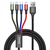 Baseus KB2L435A12BK kabel do telefonu Czarny, Niebieski, Zielony, Czerwony 1,2 m USB A 2 x Lightning + micro-USB B + USB C