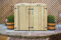 Timber Double Chest Wheelie Bin Store - Store for 240/180 litre bins