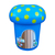 Mushroom Litter Bin - 90 Litre - with Spots and Door Graphic - Light Blue - Plastic Liner