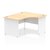 Dynamic Impulse 1400mm Right Crescent Desk Maple Top White Panel End Leg I003885