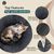 BLUZELLE Dog Bed for Small Dogs & Cats, 20" Donut Dog Bed Washable, Round Plush Dog Pillow Fluffy Cat Bed Cat Pillow, Calming Pet Mattress Soft Pad Comfort No-Skid Dark Grey