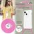 Hülle mit Kette für iPhone 14 - Klare Handyhülle mit Schnur Band zum Umhängen Pink