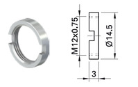 Rundmutter, M12x0.75, H 3 mm, Außen-Ø 14.5 mm, Nickel, 23.5116