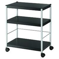 Fast Paper Mobile Trolley Medium 3 Shelves Black/Silver