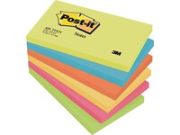 Post-it® Notes Energetic kleuren, 76 x 127 mm (pak 6 blokken)