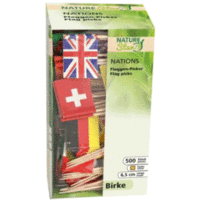 Flaggenpicker Bio Nations 65mm Holz VE=500 Stück