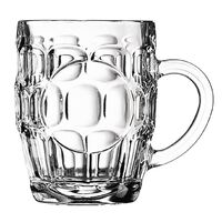 Arcoroc Beer Tankard Dimpled with Handle for Pub or Bar 285ml Set of 6