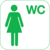 Piktogramm - Damen, WC, Grün, 30 x 30 cm, PVC-Folie, Selbstklebend, Weiß