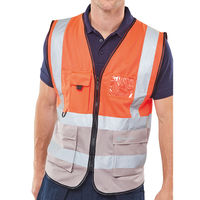 HI VIS EXEC WAISTCOAT RED/GREY 2XL