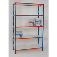 Melamine faced boltless steel shelving - 175kg, 5 shelves 1200mm width