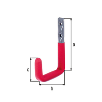 Wandhaken, verzinkt, grau Kst.b., HxT 120x83 mm, Stärke Ø12 mm