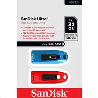 Pen Drive 32GB USB 3.0 SanDisk Ultra piros-kék 2db/cs (SDCZ48-032G-G462)