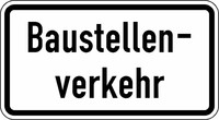 Verkehrszeichen VZ 1007-38 Baustellenverkehr, 231 x 420, Rundform, RA 3