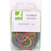Q-CONNECT RUBBER BANDS 15GM AST COL