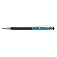 Golyóstoll ART CRYSTELLA fekete felül aquakék SWAROVSKI® kristállyal töltve Touch Pen 0,7mm kék