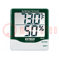 Thermohygrometer; -10÷60°C; 10÷99%RH; Nauwk: ±1°C; Eenheid: °C,°F