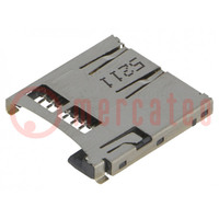 Steckverbinder: für Karten; microSD; Push-Push; SMT; vergoldet