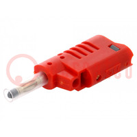 Connector: 4mm banana; plug; 36A; 70VDC; red; 2.5mm2; on cable