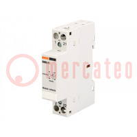 Contactor: 2-pole installation; 20A; 24VAC,24VDC; NC + NO