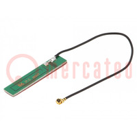 Antenna; GSM; 0dBi; linear; for ribbon cable; 50Ω; 37x7x1mm