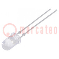 LED; 5mm; red; 320÷1400mcd; 18°; Front: convex; 2÷2.6V; No.of term: 2