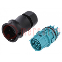 Connector: circular; plug; RST; female; PIN: 5; silver plated; 20A