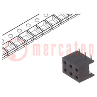 Csatlakozók: vezeték-lemez; aljzat; anya; PIN: 6; Minitek; PCB-ra