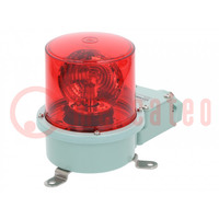 Signaller: lighting; rotating light; red; SH1; 24VDC; IP66; 766mA