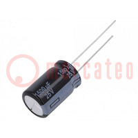 Capacitor: electrolytic; THT; 1500uF; 25VDC; Ø12.5x20mm; Pitch: 5mm