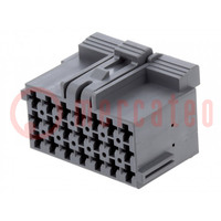 Connector: automotive; JPT; female; plug; for cable; PIN: 21; grey